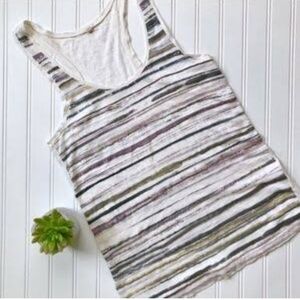 J. Crew Cream And Purple Tank Top With Sequin Accents Size S